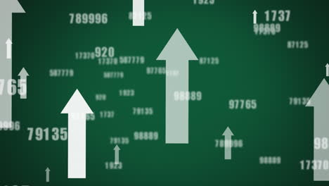 animación de flechas y procesamiento de datos en la interfaz
