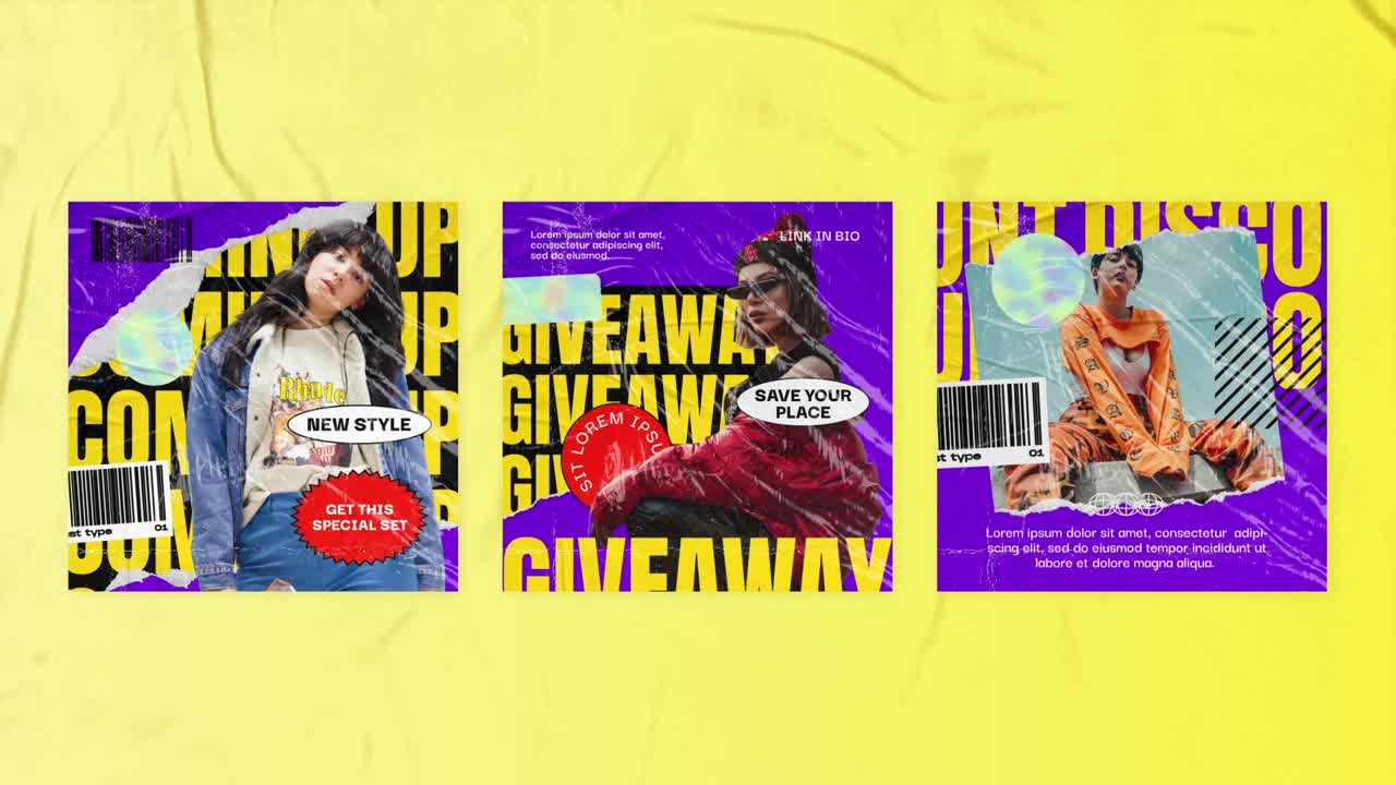 Fashionable Collage Posters for Social Media Promotion