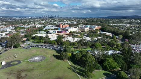 drone shot orbiting brisbanes prince charles hospital