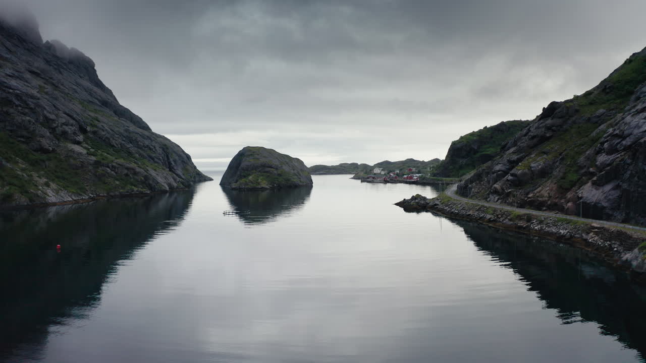 Lofoten Islands aerial landscape