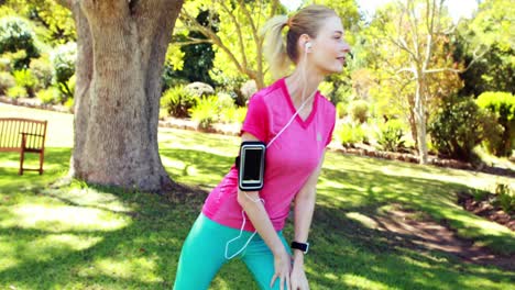 mujer haciendo ejercicio en el parque