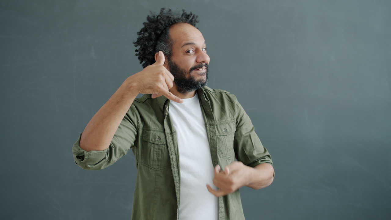 Man making funny gestures