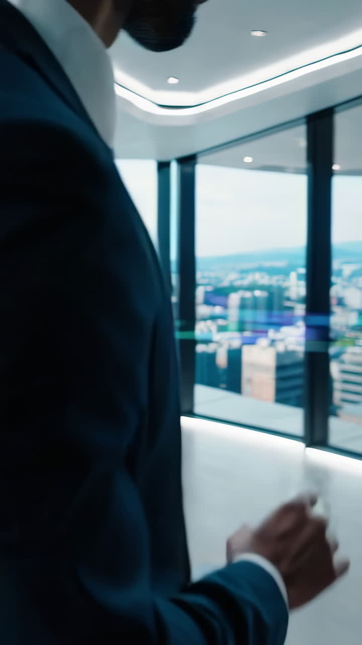 Hologram of Earth in a Modern Office