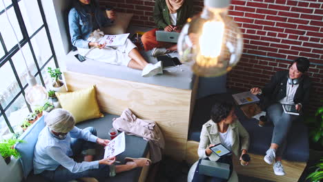 diverse team working in a modern office space