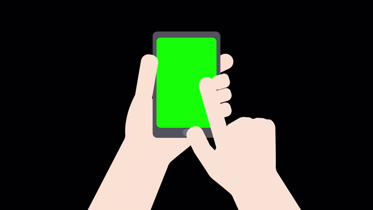 전화를 스와이프하는 간단한 애니메이션 검은 바탕