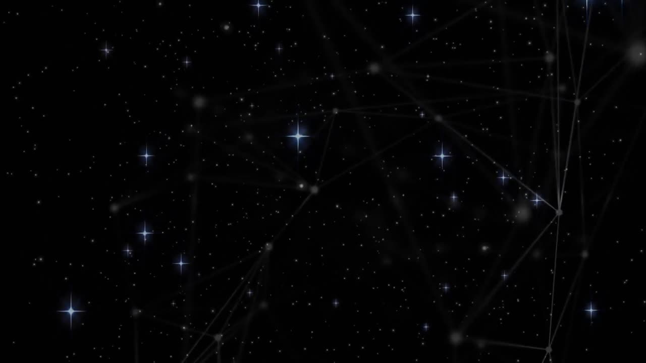 animación de estrellas a través de una red de conexiones