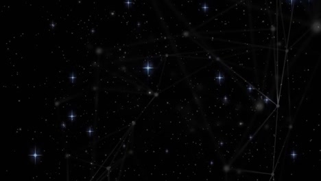 animación de estrellas a través de una red de conexiones