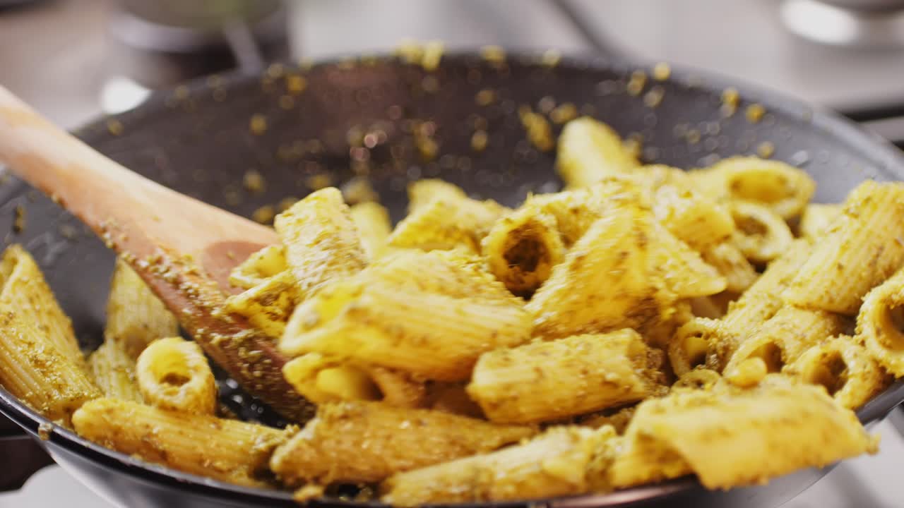 Cooking Pesto Penne Pasta