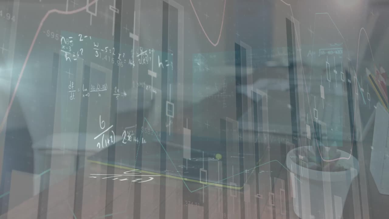 Premium stock video - Animation of financial data processing and ...