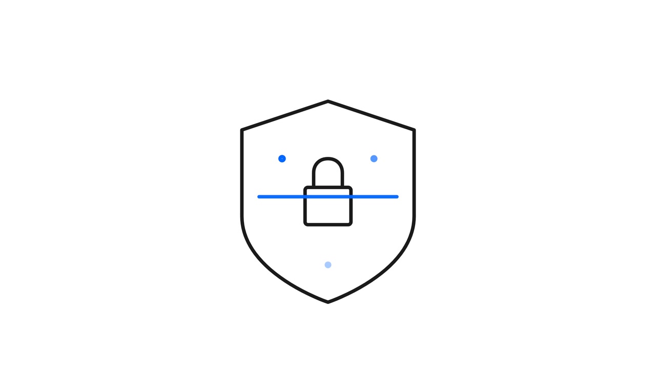 Animated Shield Icon with Locking Mechanism