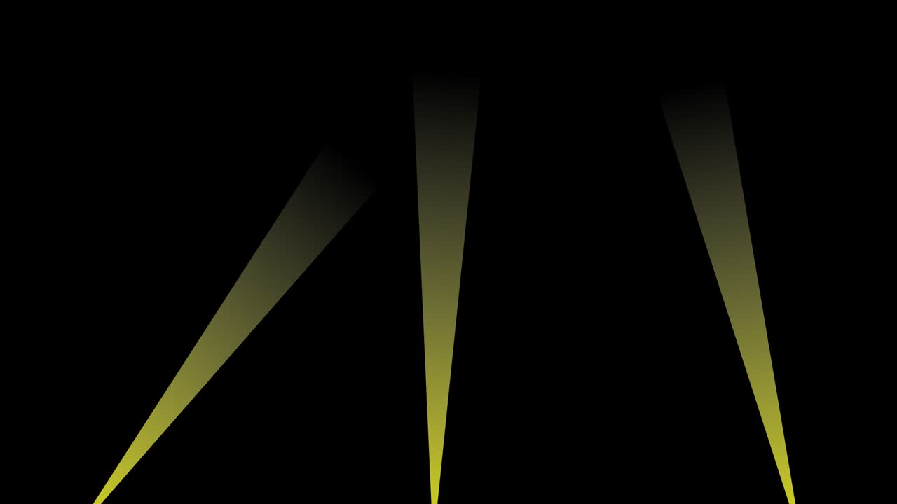 Belysning med en projektor, loop-animation. 3 lyslinjer oplyser himlen. Nattehologramshow. Til teaterscene, luftforsvar, eftersøgningsfly, stjerne. Transparent alfa-baggrund. 4K.