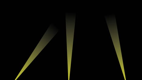lighting with a projector, loop animation. 3 lines of light are illuminating the sky. night  hologram show. for theater stage, sky defence, search plane, star. transparent alpha background. 4k