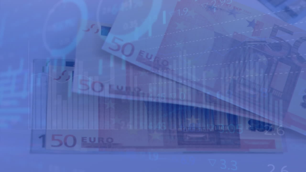 animazione dell'elaborazione dei dati sulle banconote