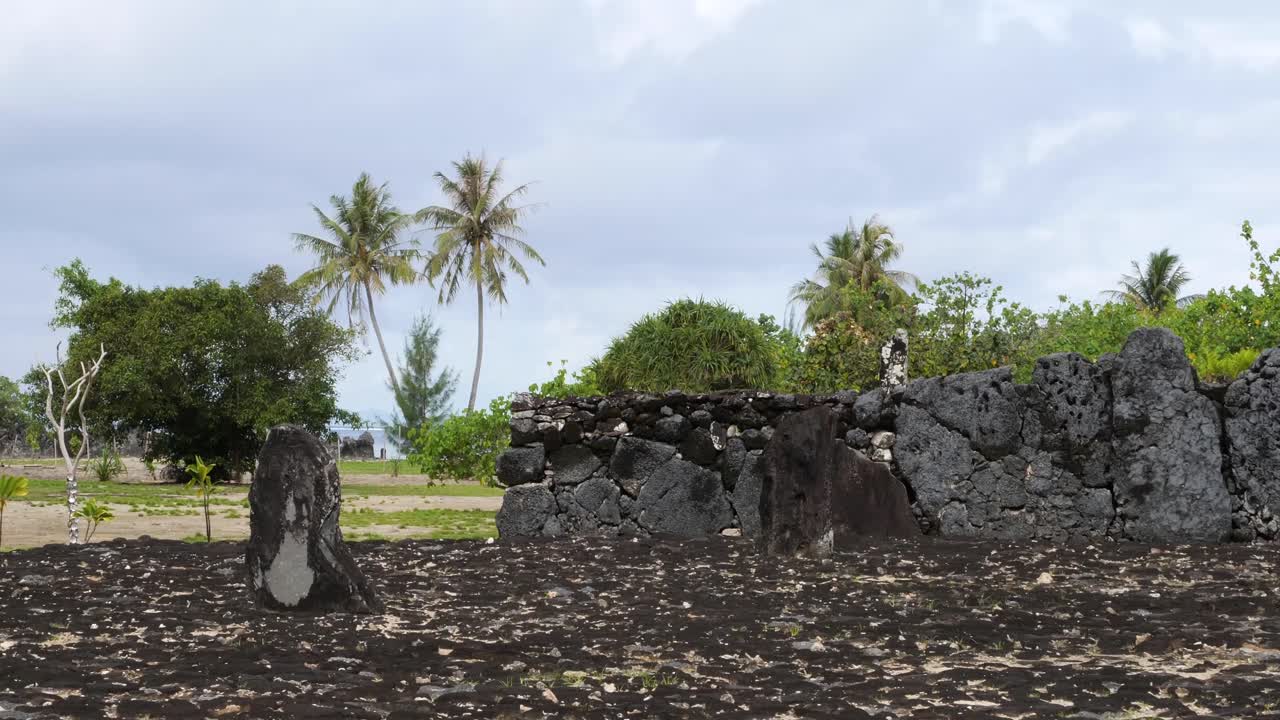 Sacred Shrine of Ta'aroa at Taputapuatea marae, Raiatea, Society Islands, French Polynesia.