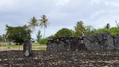 sacred shrine of ta'aroa at taputapuatea marae, raiatea, society islands, french polynesia.