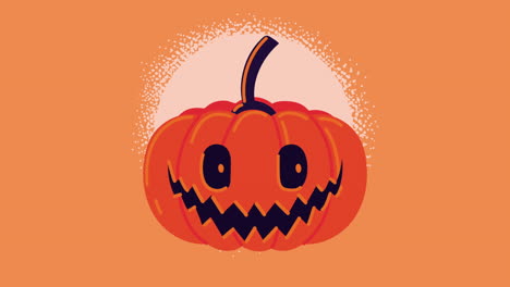 happy halloween animation with happy pumpkin scene