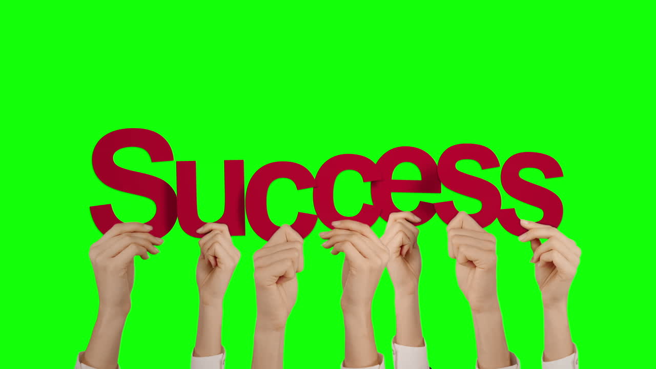 Hands holding up success