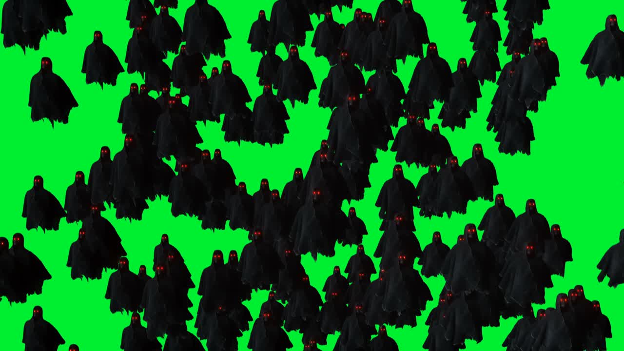 Mystery fear ghost animation . dynamic hoodie. Isolate. Realistic 4k green screen animation.