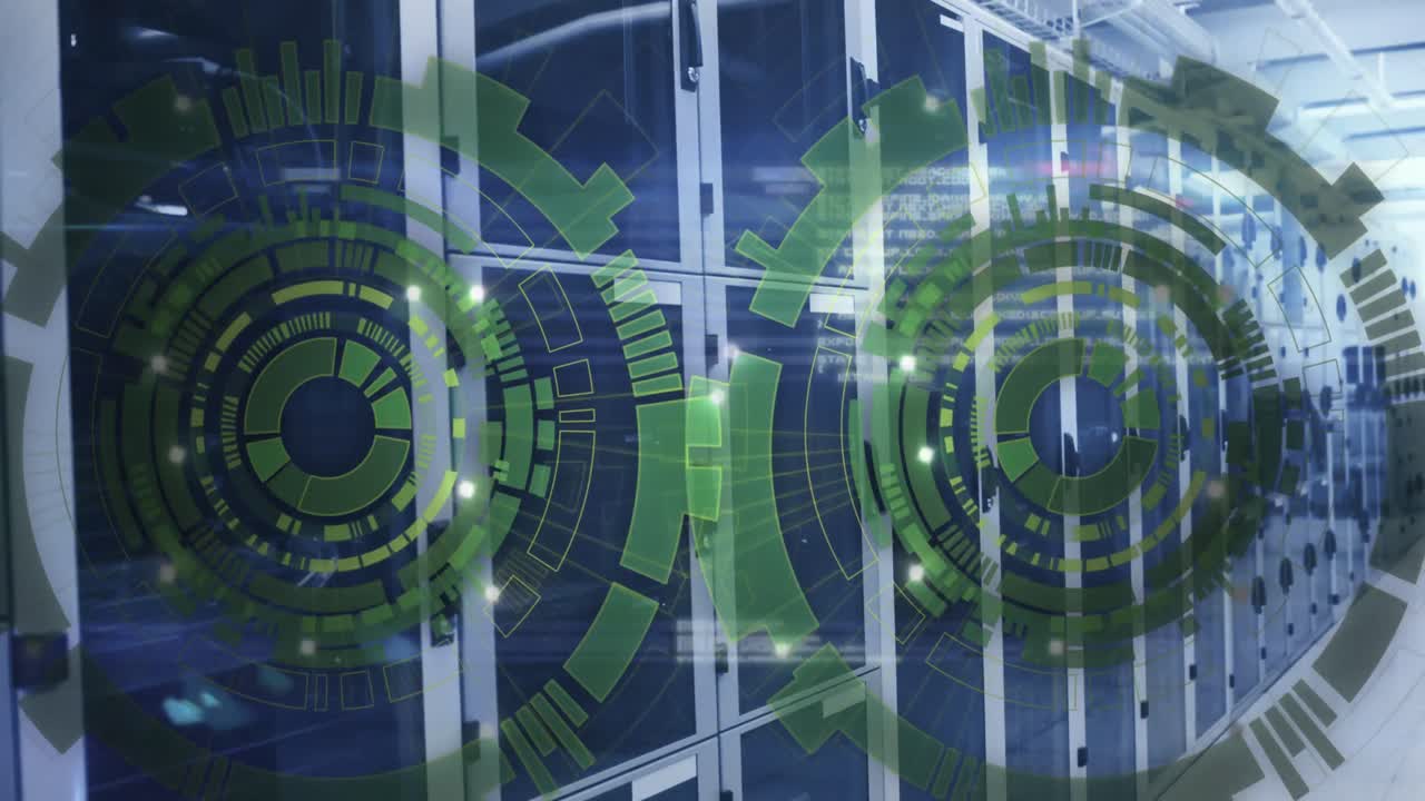 백그라운드에서 서버  ⁇ 에 대한 컴퓨터 언어를 통해 로딩 서클의 애니메이션