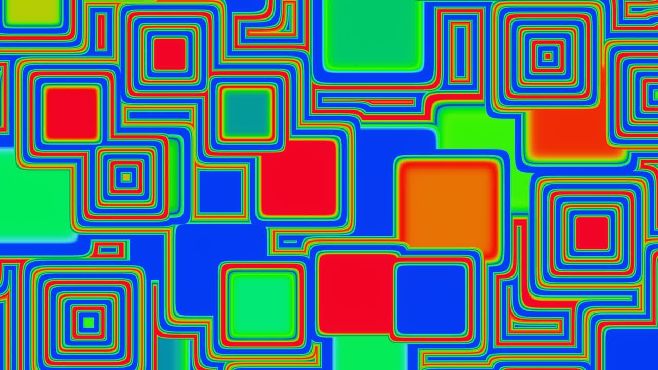 cuadrados pulsantes azules y rojos que cambian de tamaño