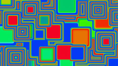 blue and red pulsating squares changing size