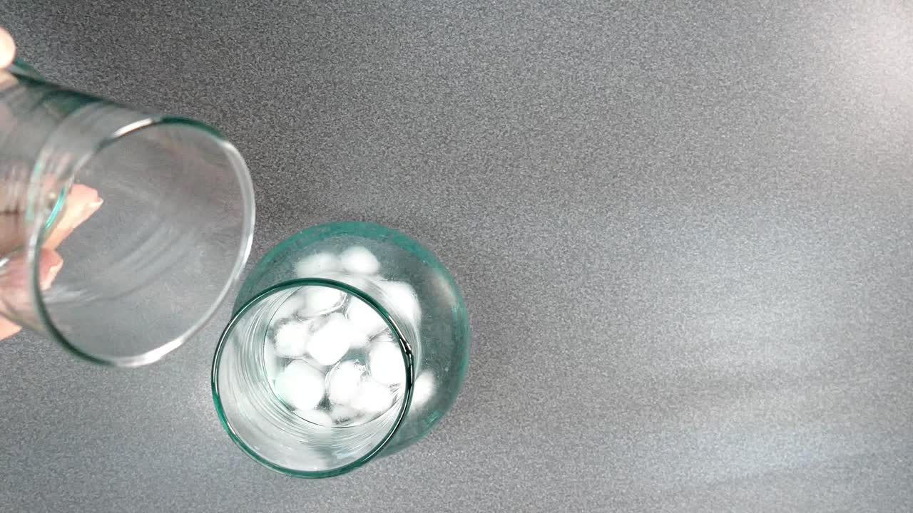Water in a jug with ice cubes