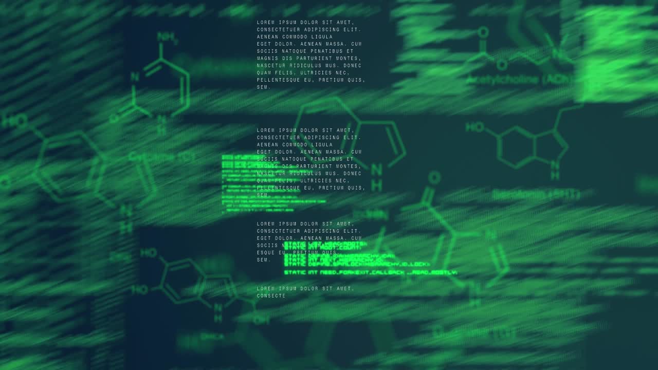 Animation of data processing and scanning on rotating animation
