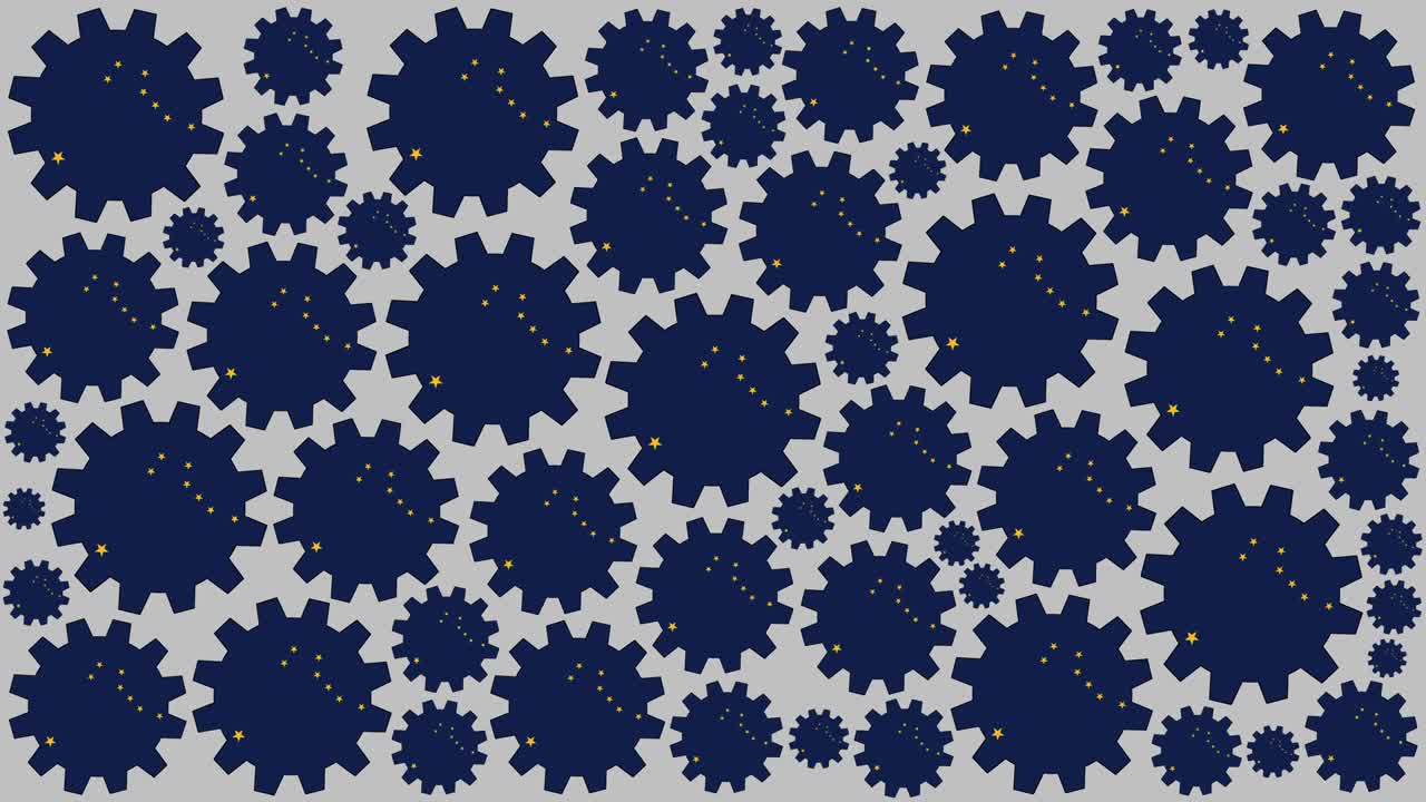 bandera del estado de alaska engranajes de fondo giratorio