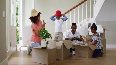 family moving in to a new home