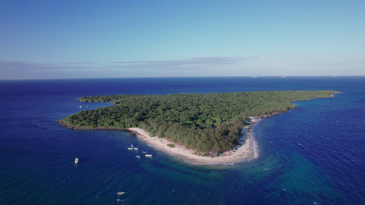 Aerial View of Mbudya Island at sunset in Dar Es Salaam, Tanzania
