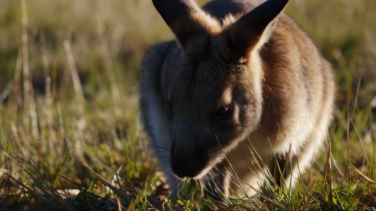 Young Kangaroo in Australian Grassland