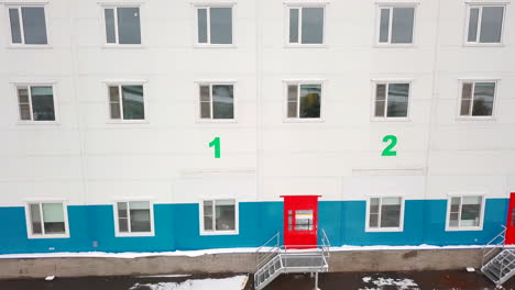 industrial buildings with loading docks in winter