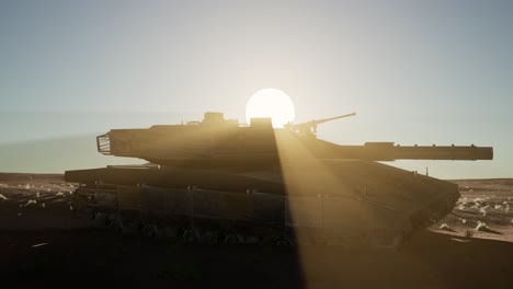 old rusty tank in desert