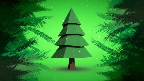 árbol-De-Navidad-Y-Ramas-Verdes