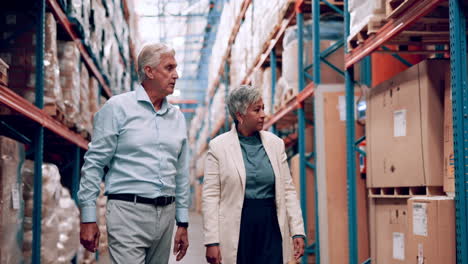 businesspeople inspecting a warehouse