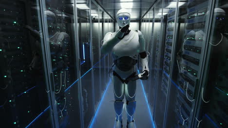 robot en un centro de datos