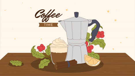 motion graphic of hand drawn background for international coffee day