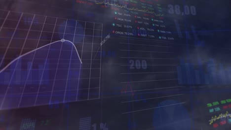 Animation-Der-Börse-Und-Der-Statistischen-Datenverarbeitung-Vor-Grauem-Hintergrund