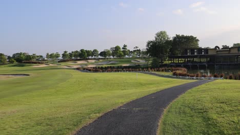 golf course landscape with clubhouse