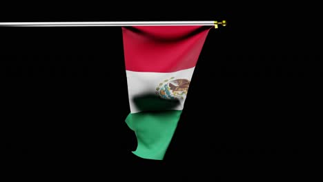 mexican flag waving against black background