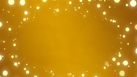 Animation-of-christmas-fairy-lights-flickering-and-copy-space-on-yellow-background