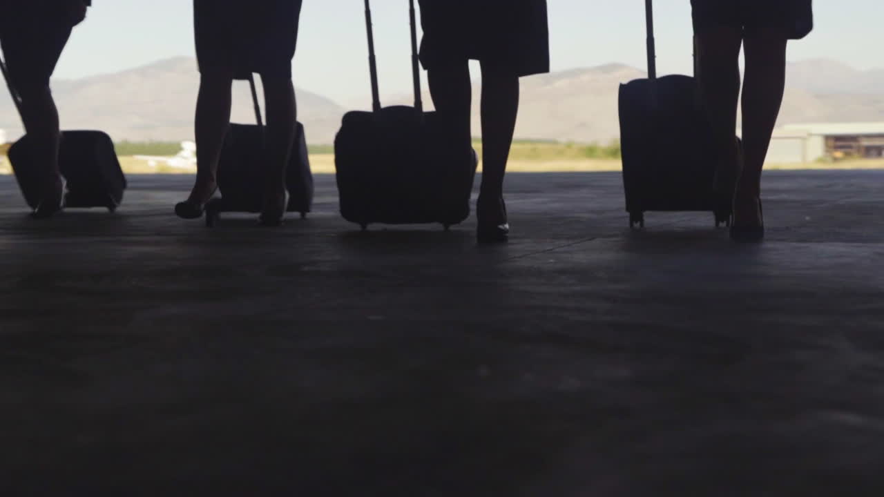 People traveling with luggage at the airport
