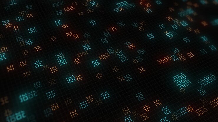 4K Abstract Close up Small Square lined up a lot is a Digital Circuit Background. Digital interface connection and global communication technology futuristic background