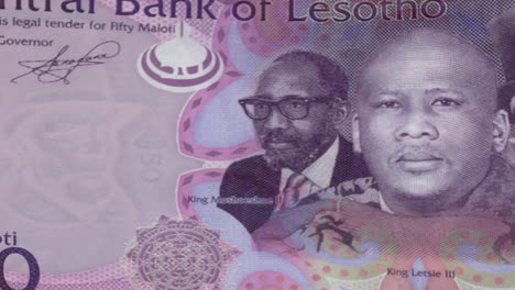 lesotho 50 maloti banknote with king moshoeshoe ii and king letsie iii