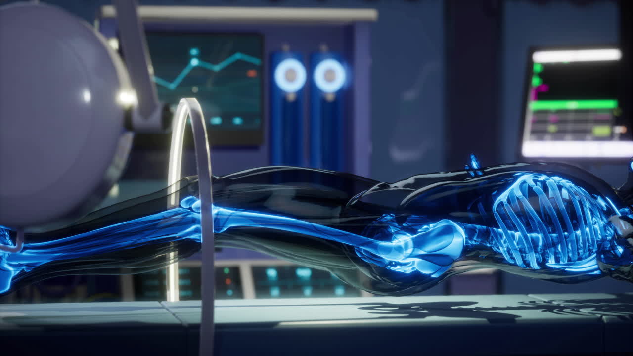 Detailed x ray visualization of human bones in a medical laboratory setting