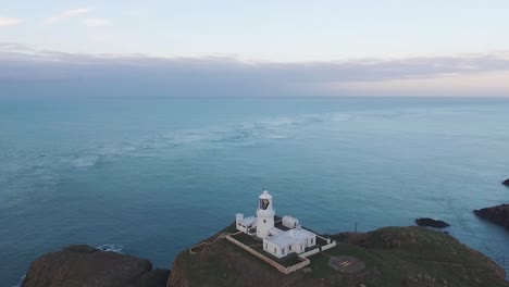 aerial view of strumble head lighthouse in the evening