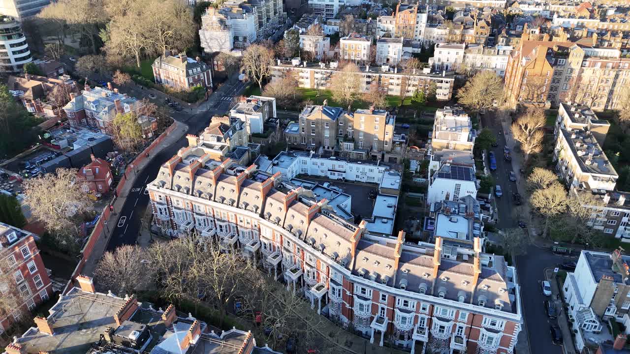 Exclusive houses in Holland Park Kensington London drone,aerial