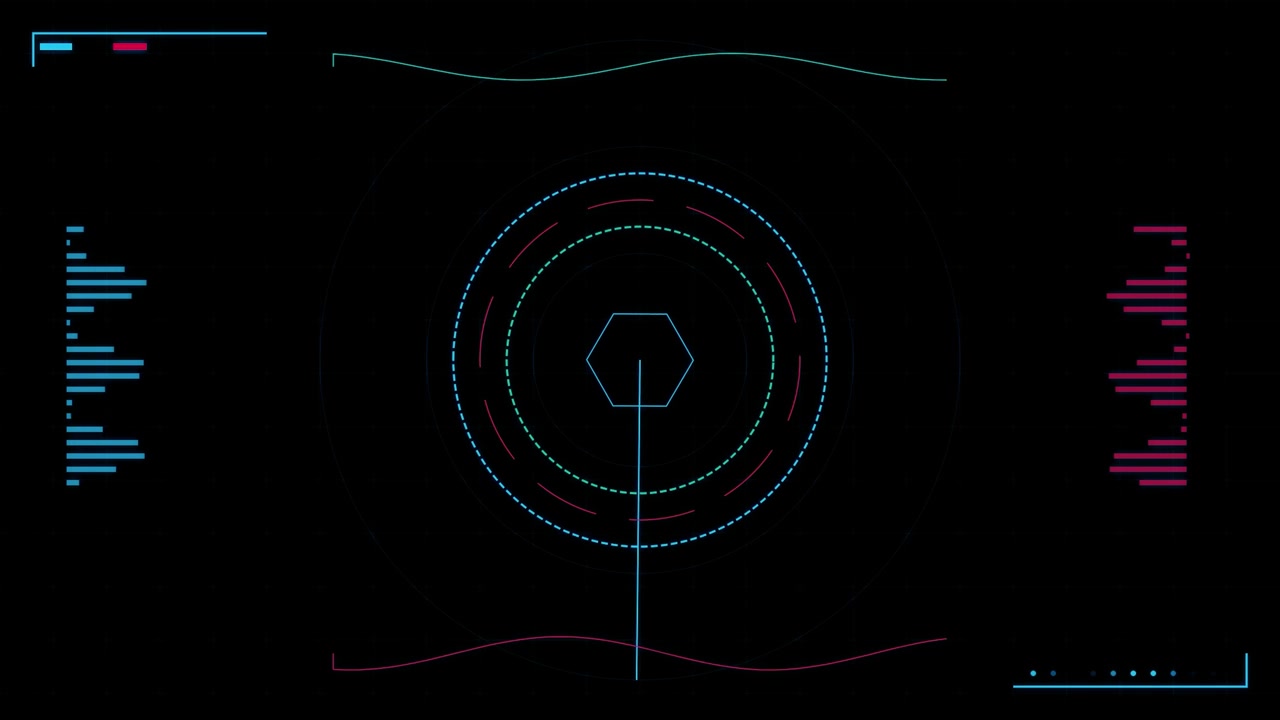 Futuristic Digital Radar Interface with Rotating Scanning Line