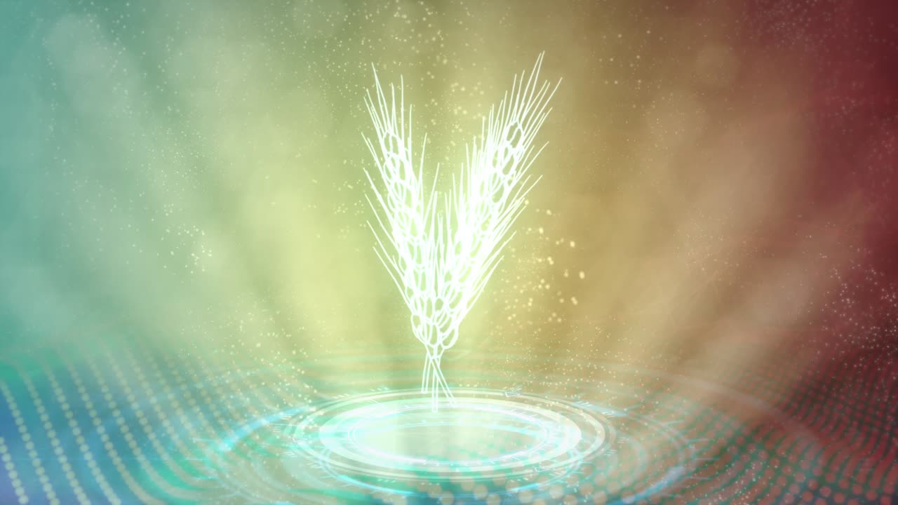 cg 추상 3d 렌더링, 네온 홀로 스파이클 회전