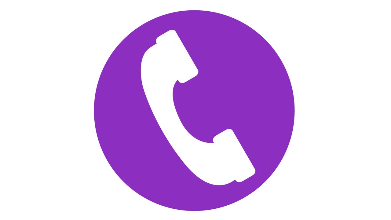 cell phone icon incoming call symbol looping animation purple